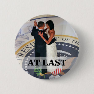Barack and Michelle Obama dancing Inaugural Ball Pinback Button