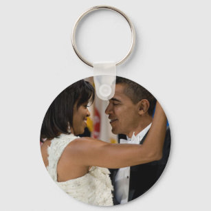 Barack and Michelle Obama Keychain