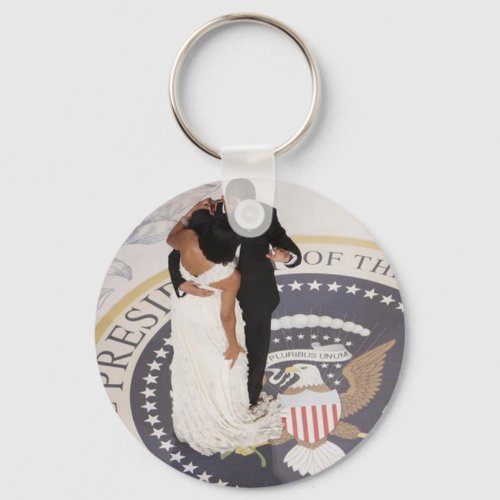 Barack and Michelle Obama Keychain