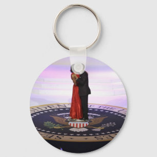Barack and Michelle Obama Keychain