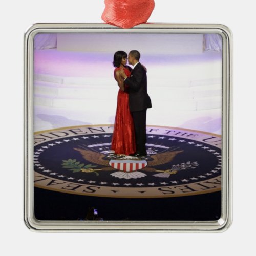 Barack and Michelle Obama Metal Ornament