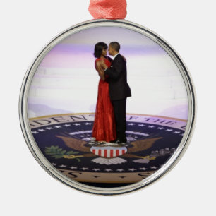 Barack and Michelle Obama Metal Ornament