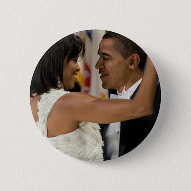 Barack and Michelle Obama Pinback Button (Front)