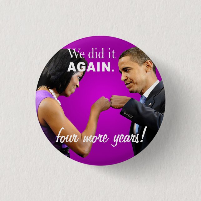 Barack and Michelle Obama victory fist bump Button (Front)