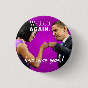 Barack and Michelle Obama victory fist bump Button