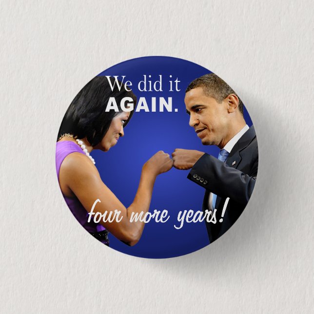Barack and Michelle Obama victory fist bump Button (Front)
