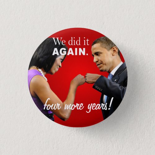 Barack and Michelle Obama victory fist bump Pinback Button