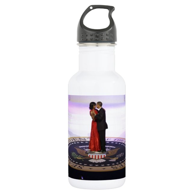 Barack and Michelle Obama Water Bottle (Front)