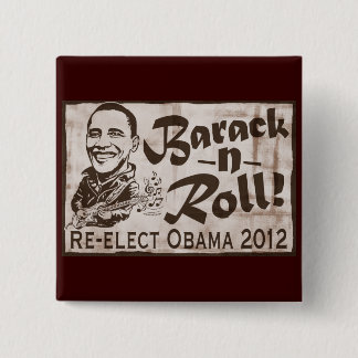 Barack and Roll Obama 2012 Gear Pinback Button
