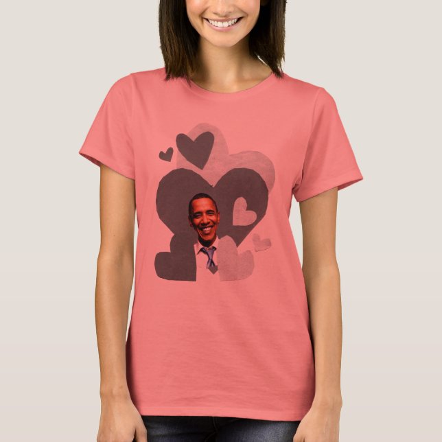 Barack collage women's black ringer t-shirt (Front)
