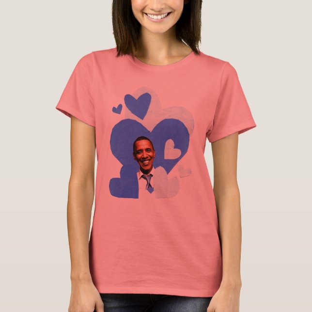 Barack collage women's navy ringer t-shirt (Front)
