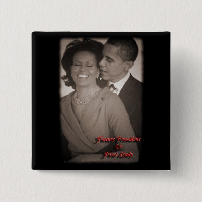 BARACK & MICHELLE OBAMA BUTTON (Front)