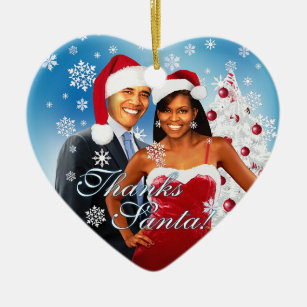 Barack & Michelle Obama Christmas Ornament