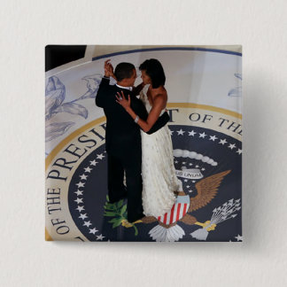 Barack & Michelle Obama dancing at Inaugural Ball Pinback Button