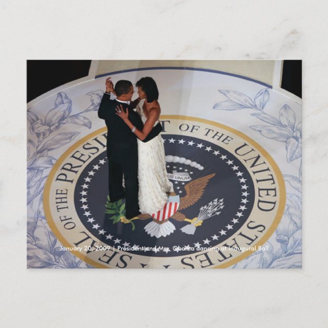 Barack & Michelle Obama dancing at Inaugural Ball Postcard (Front)