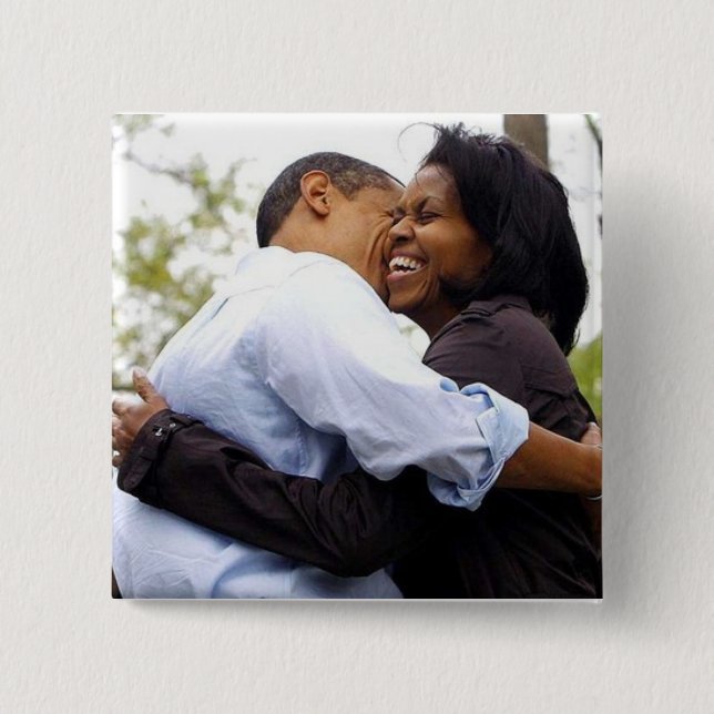 Barack & Michelle Obama Pinback Button (Front)