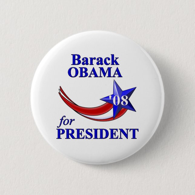 Barack Obama 08 Pinback Button (Front)