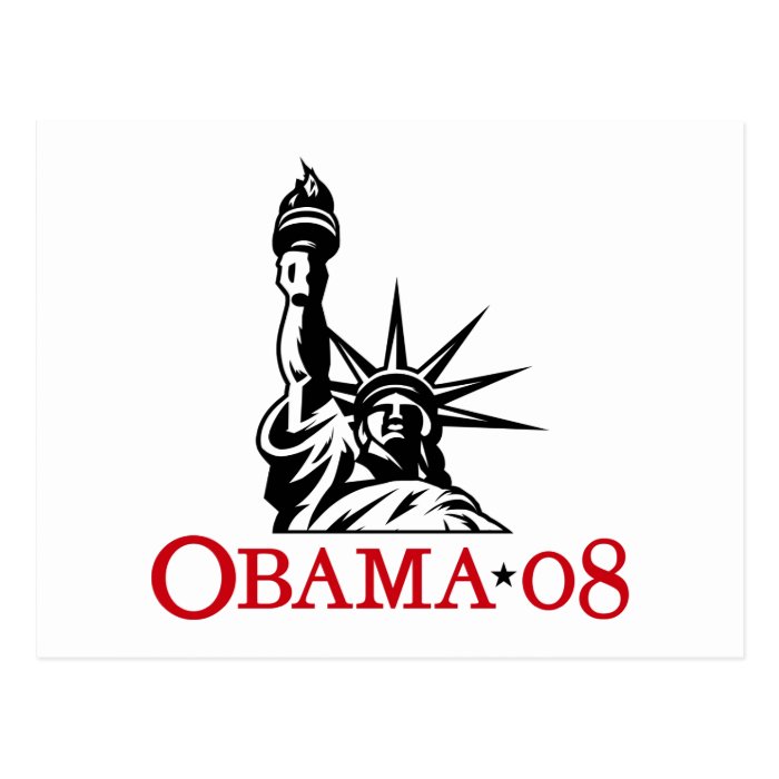 Barack Obama 2008 Statue of Liberty Postcard