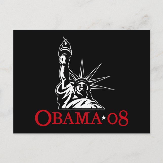 Barack Obama 2008 Statue of Liberty Postcard (Front)