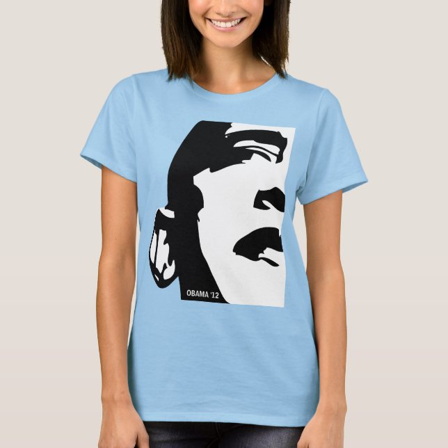 Barack Obama 2012 Black and White T-Shirt (Front)