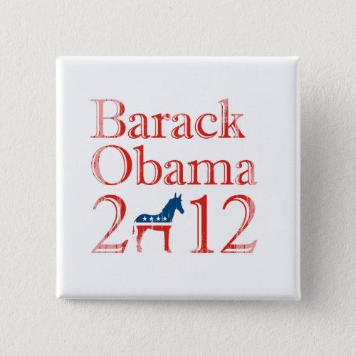 Barack Obama 2012 Democrat Vintagepng Button