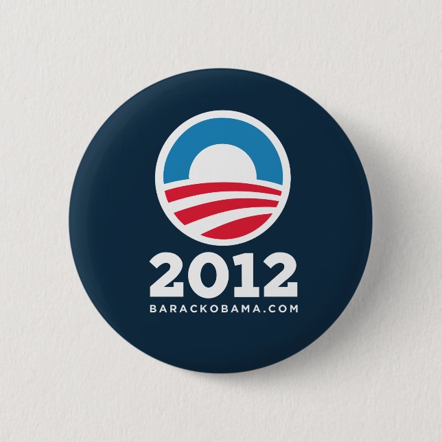 Barack Obama 2012 "O" (Dark Blue) Pinback Button (Front)