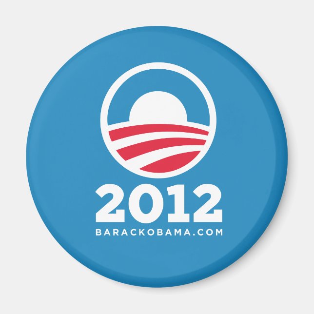 Barack Obama 2012 "O" Logo (Light Blue) Magnet (Front)