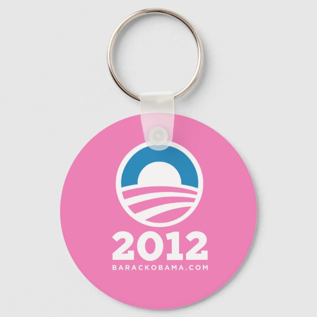 Barack Obama 2012 "O" Logo (Pink) Keychain (Front)
