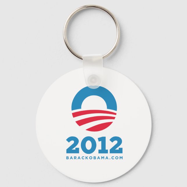 Barack Obama 2012 "O" (White) Keychain (Front)