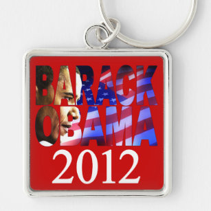 Barack Obama 2012 Profile Cutout Keychain