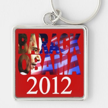 Barack Obama 2012 Profile Cutout Keychain by thebarackspot at Zazzle