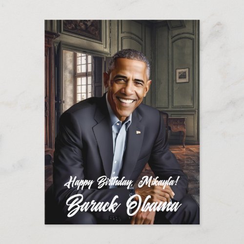  Barack Obama 44th President Birthday Postcard