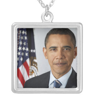 Barack Obama 44th President of the United States Silver Plated Necklace
