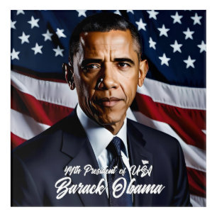 Barack Obama 44th President & USA Fflag Acrylic Print
