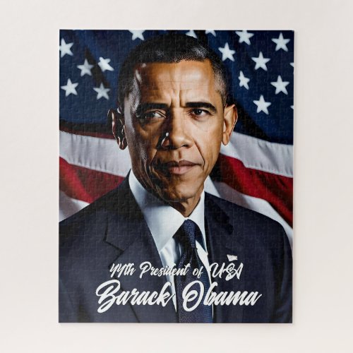  Barack Obama 44th President  USA Fflag Jigsaw Puzzle