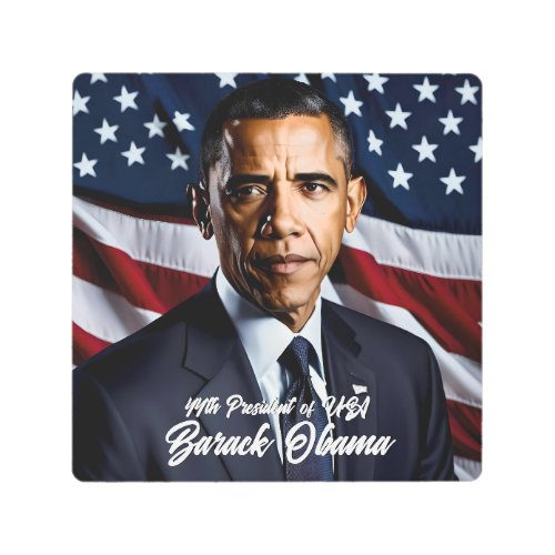  Barack Obama 44th President  USA Fflag Metal Print