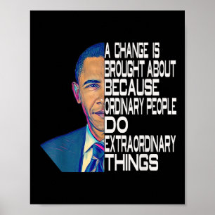 Barack Obama 44th Usa President Political Quotes  Poster