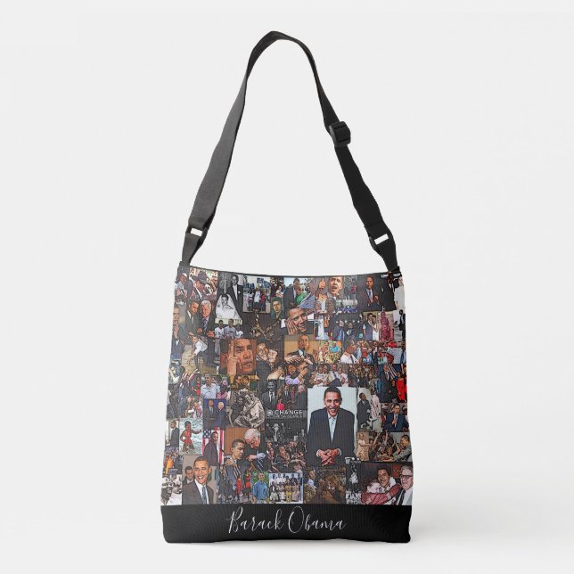Barack Obama All-Over Cross-Body Tote Bag (Back)