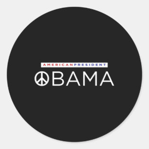Barack Obama American President Peace Sign Classic Round Sticker
