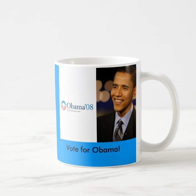 Barack Obama '08 Desktop Wallpaper, Vote f... Coffee Mug (Right)