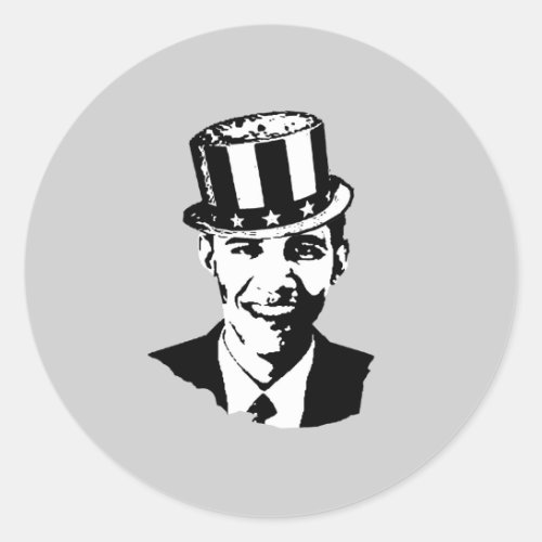 Barack Obama as Uncle Sam Classic Round Sticker