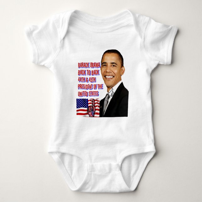 Barack Obama,Back To Back_ Baby Bodysuit (Front)