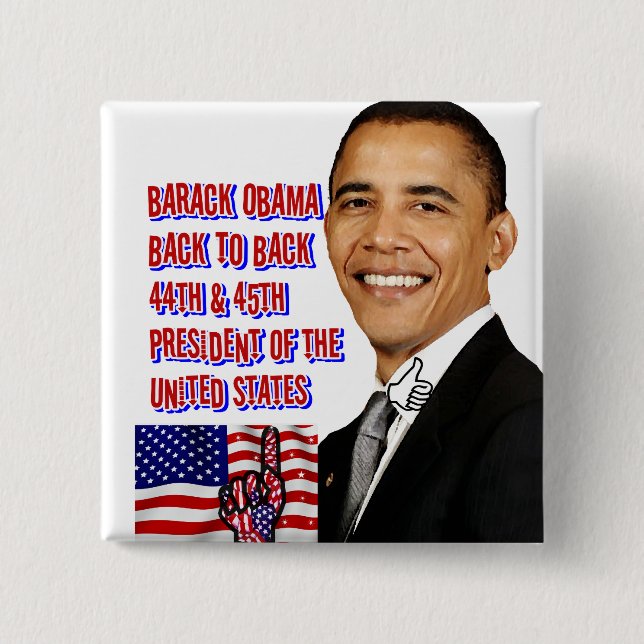 Barack Obama,Back To Back_ Button (Front)