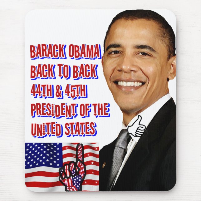 Barack Obama,Back To Back_ Mouse Pad (Front)