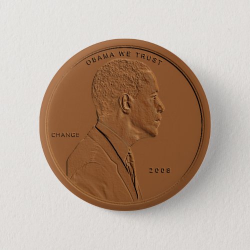 Barack Obama Bronze Penny Circular Button