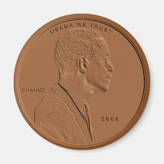 Barack Obama Bronze Penny Circular Magnet