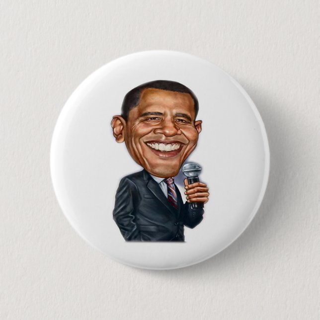 Barack Obama Caricature series Pinback Button (Front)