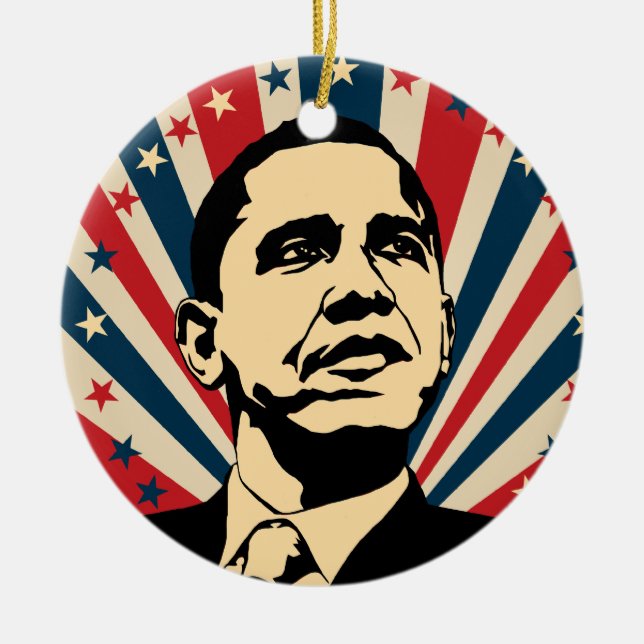 Barack Obama Ceramic Ornament (Front)