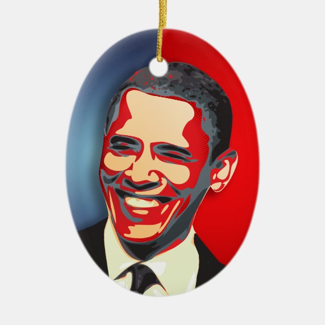 Barack Obama Ceramic Ornament (Front)