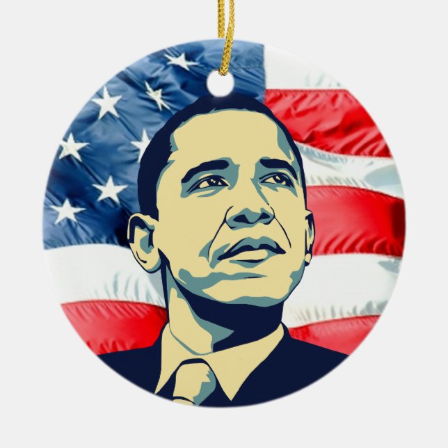Barack Obama Ceramic Ornament (Front)